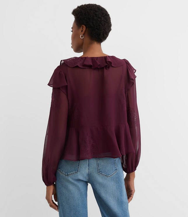 Ruffle Peplum Blouse