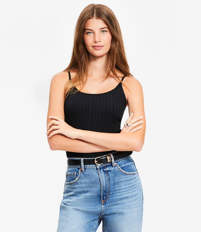 Ruffle Ribbed Tank Top