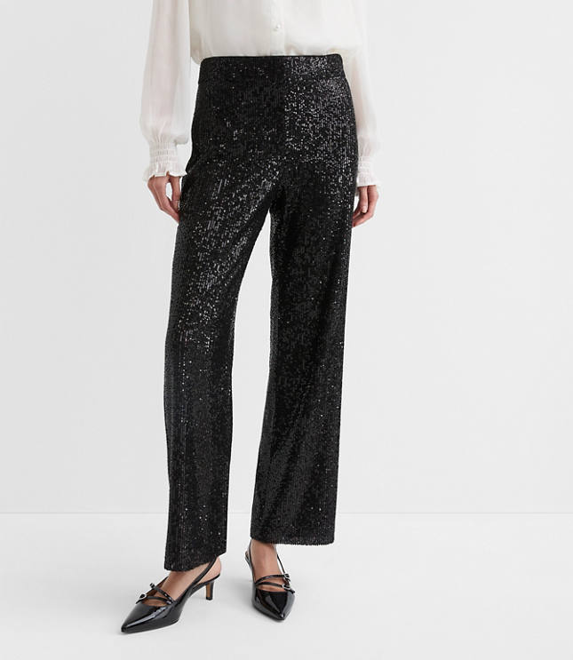 Sequin Straight Pants