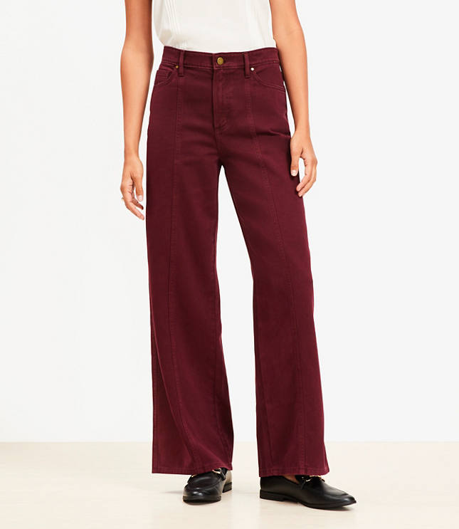 Five Pocket Seamed Wide Leg Pants