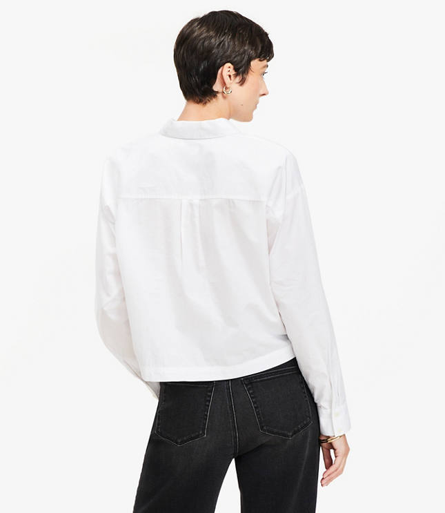 Petite Poplin Wide Sleeve Modern Utility Shirt