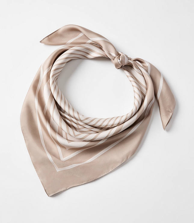 LOFT Versa Striped Silk Square Scarf