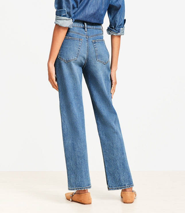 Tall High Rise Straight Jeans Authentic Vintage Mid Wash
