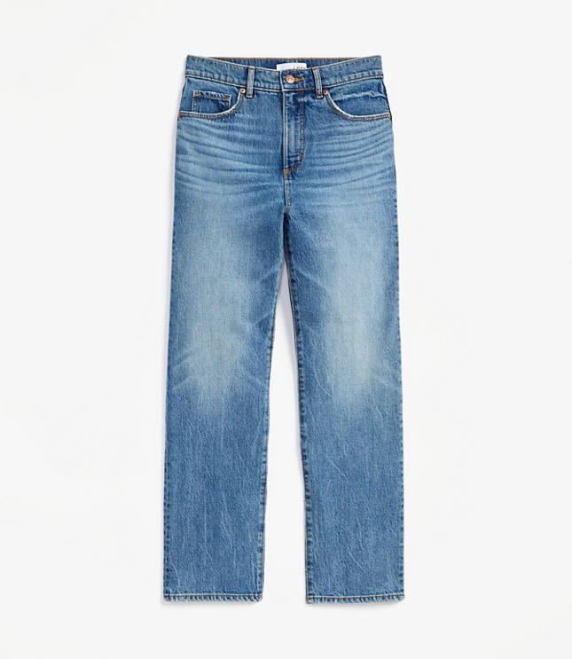 Tall High Rise Straight Jeans Authentic Vintage Mid Wash