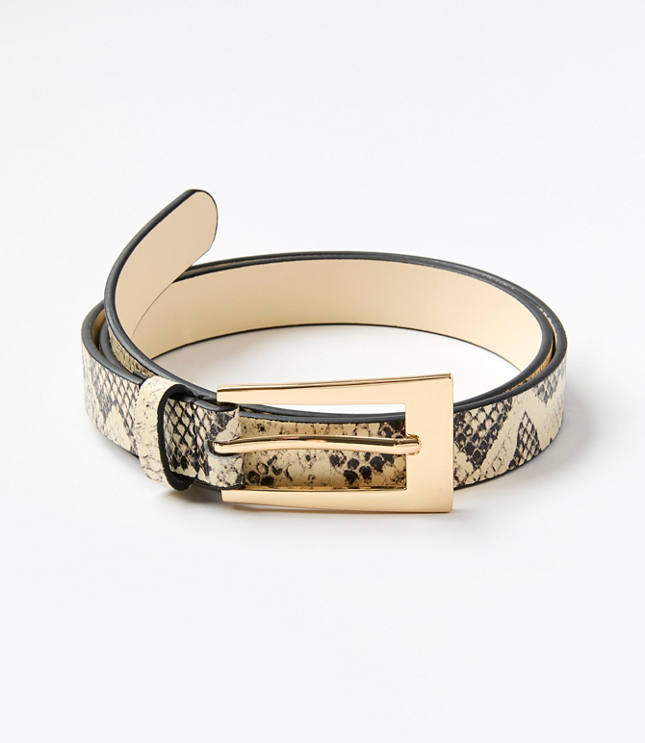 LOFT Versa Snake Print Leather Belt
