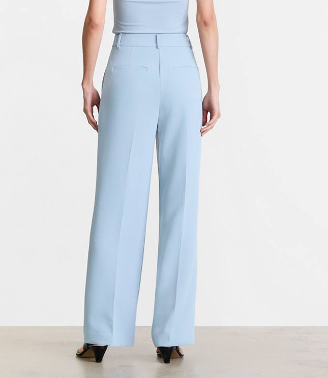 LOFT Versa Crepe Drape Pleated Relaxed Straight Pants