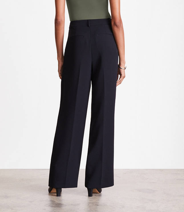 LOFT Versa Crepe Drape Pleated Relaxed Straight Pants