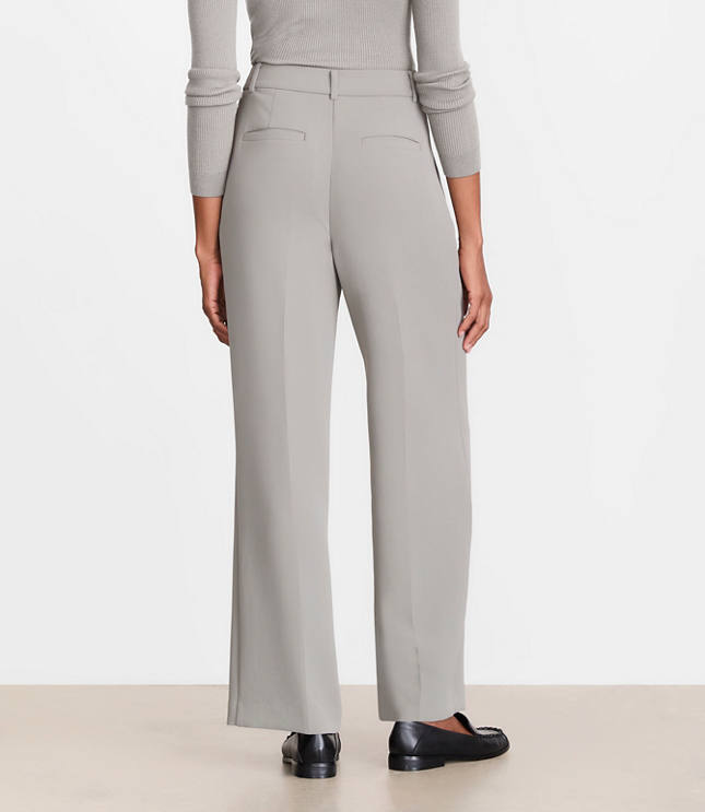 LOFT Versa Crepe Drape Pleated Relaxed Straight Pants