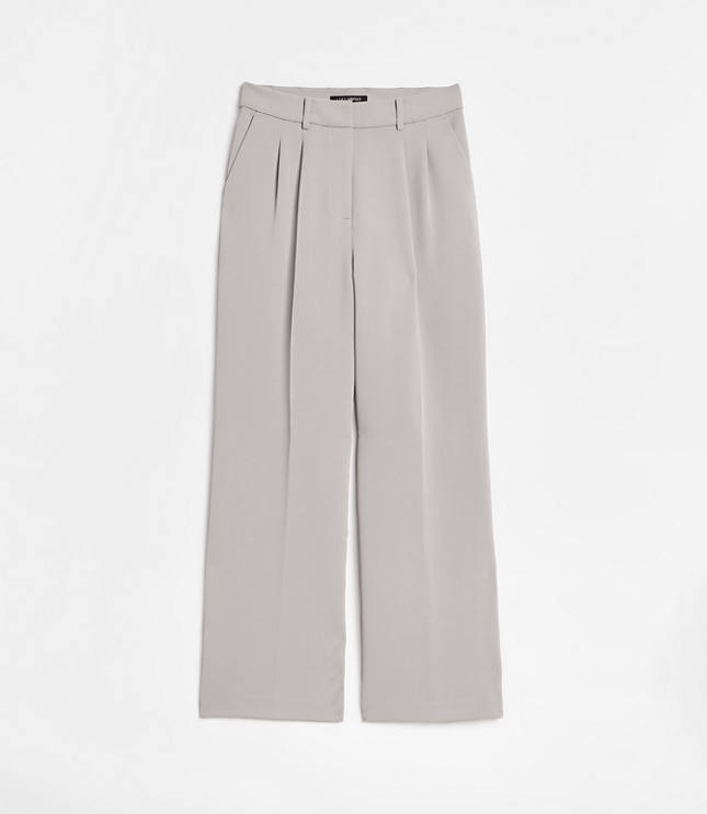 LOFT Versa Crepe Drape Pleated Relaxed Straight Pants