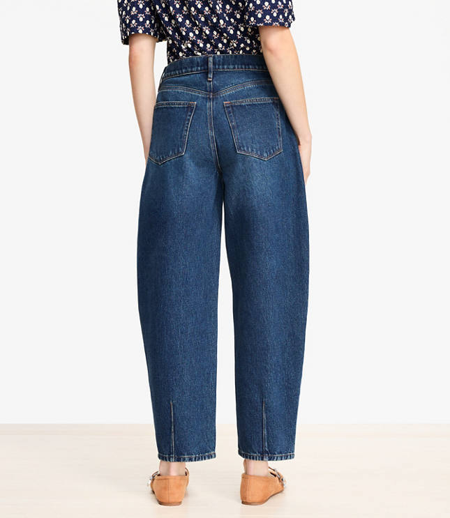 Curvy High Rise Barrel Jeans Authentic Dark Wash