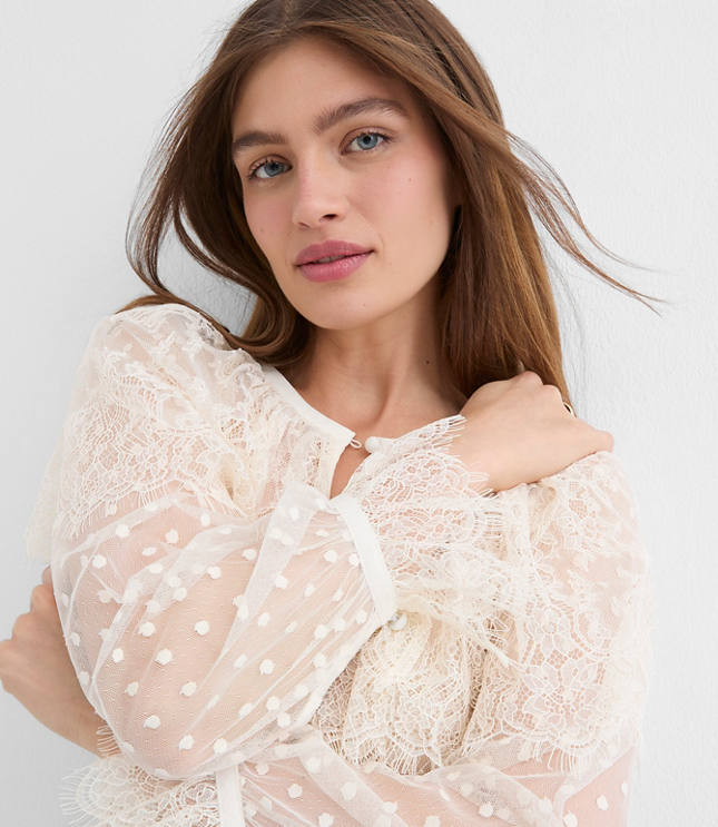 Chantilly Lace Cape Blouse