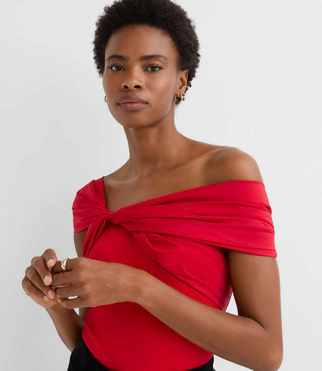 Taffeta Ponte Off The Shoulder Top