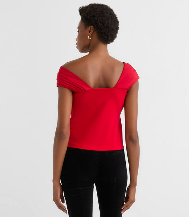 Taffeta Ponte Off The Shoulder Top