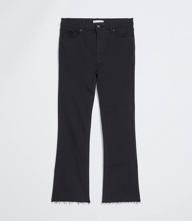 Petite Fresh Cut High Rise Kick Crop Jeans Jet Black Wash