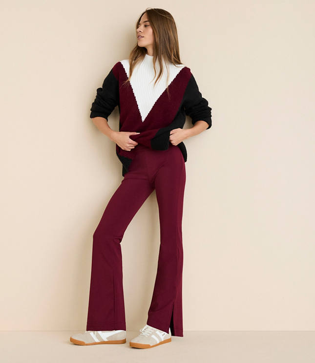 Lou & Grey Cozy Fleece Back Bootcut Pants