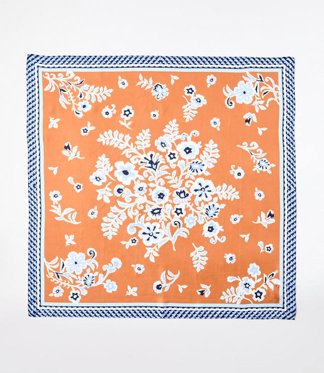 Floral Square Silk Scarf