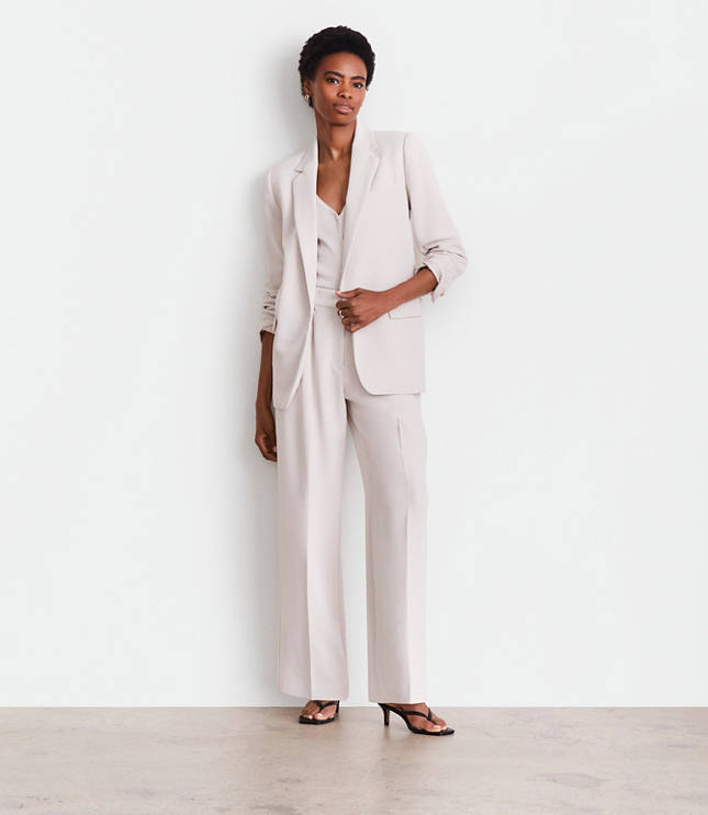 Petite LOFT Versa Crepe Drape Relaxed Blazer