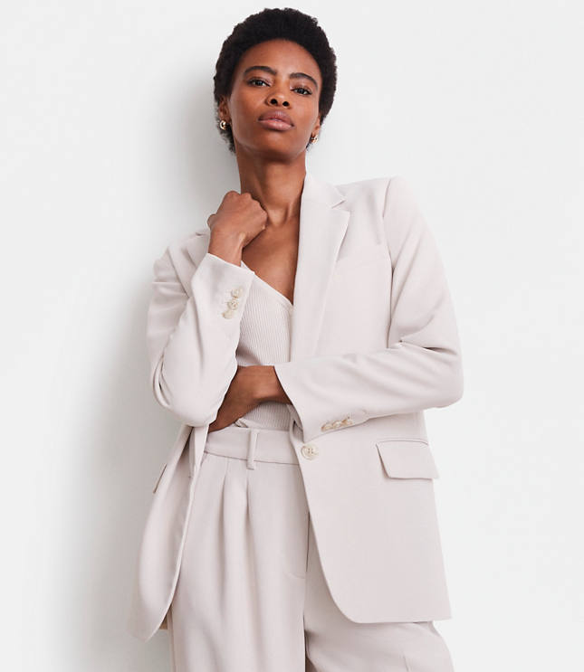 Petite LOFT Versa Crepe Drape Relaxed Blazer