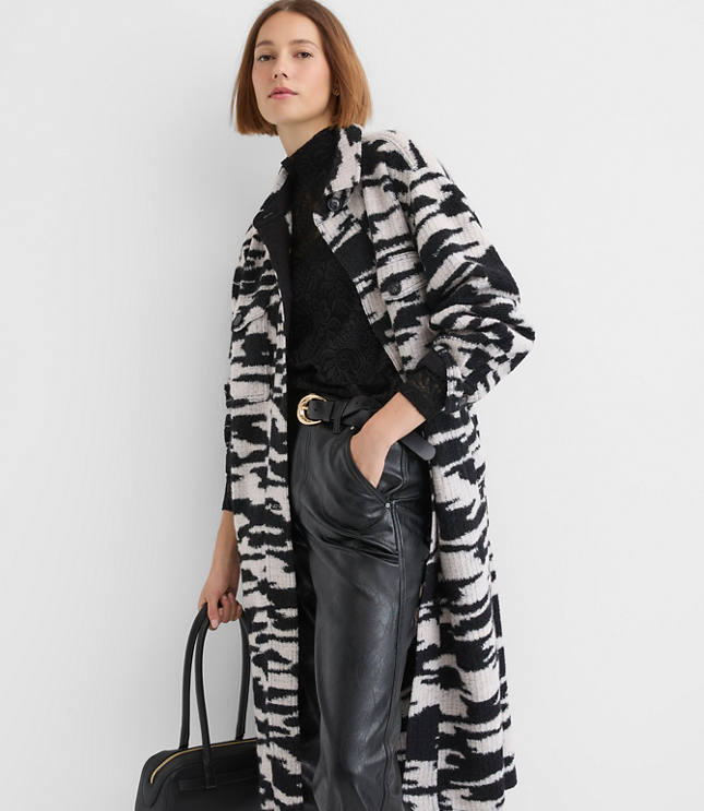 Geo Boucle Oversized Shirt Jacket