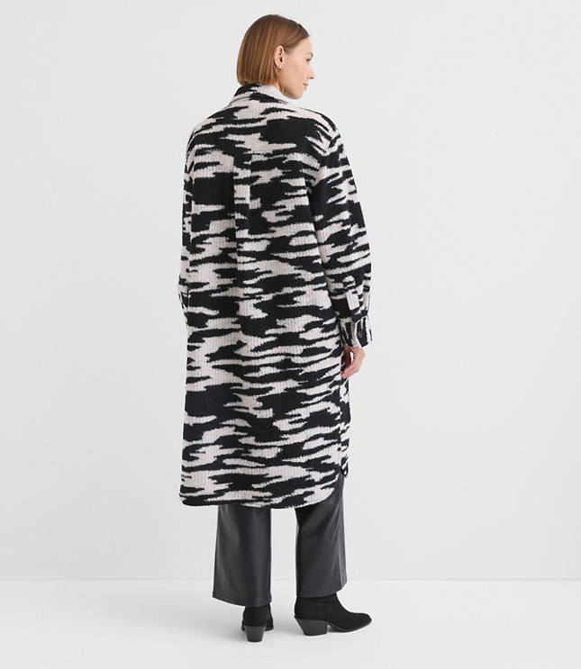 Geo Boucle Oversized Shirt Jacket