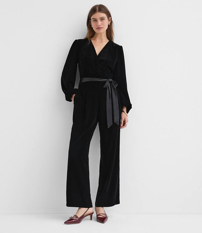 Velvet Wrap Jumpsuit