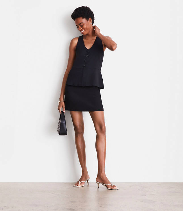 Petite LOFT Versa Crepe Drape Halter Vest