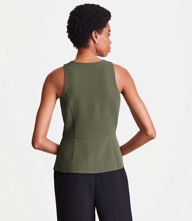 Petite LOFT Versa Crepe Drape Halter Vest