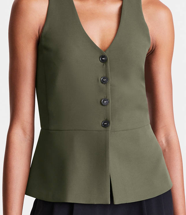 Petite LOFT Versa Crepe Drape Halter Vest