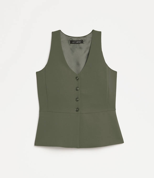 Petite LOFT Versa Crepe Drape Halter Vest