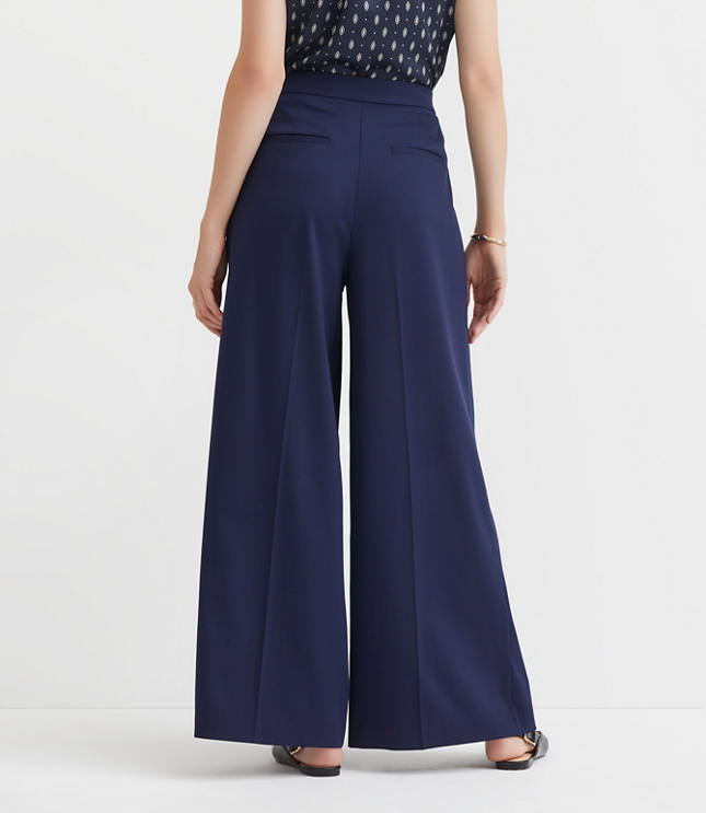 Tall Pleated Ultra Wide Leg Pants Twill