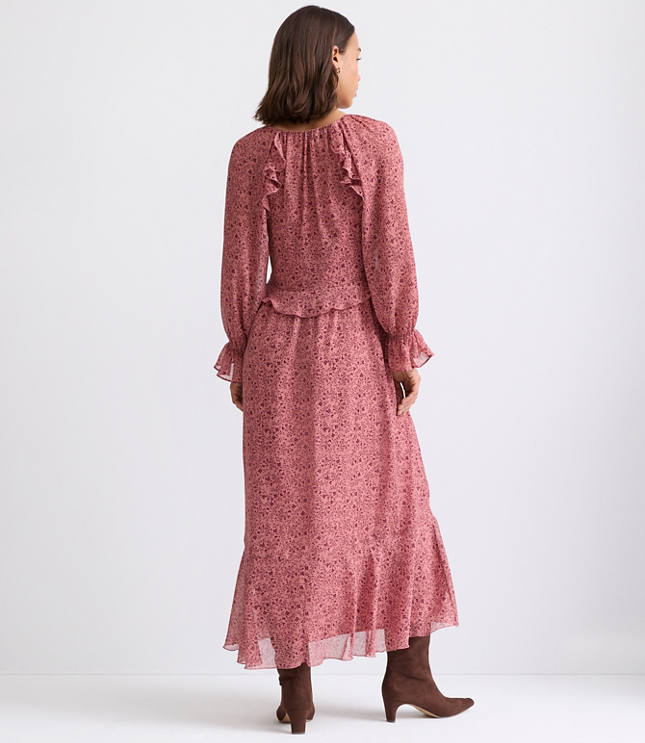 Tall Floral Ruffle Maxi Dress