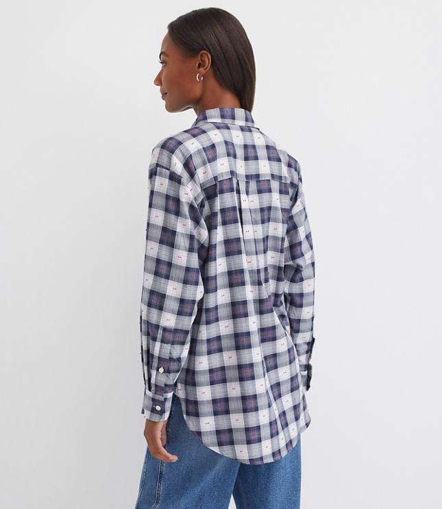 Petite Clip Plaid Everyday Oversized Pocket Shirt