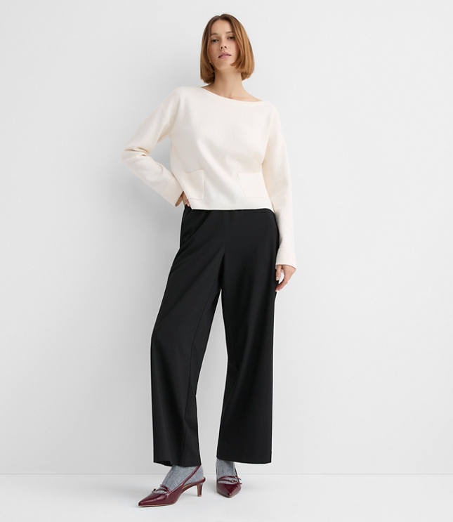 Petite Boatneck Pocket Sweater