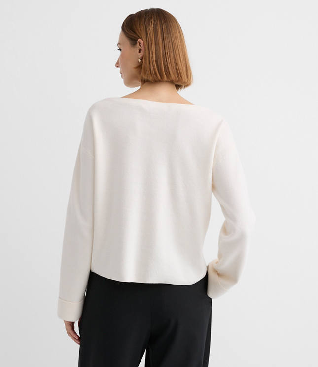 Petite Boatneck Pocket Sweater
