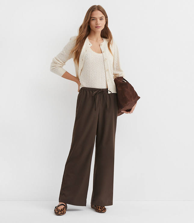Pull On Straight Pants Brushed Flannel