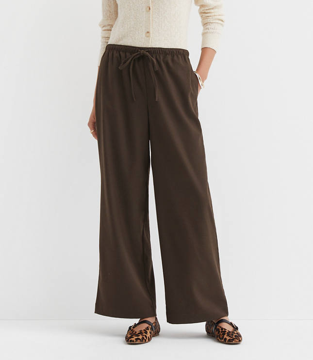 Pull On Straight Pants Brushed Flannel