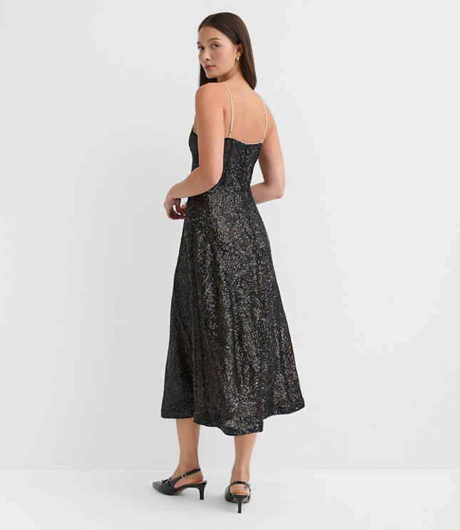 Sequin Strappy Midi Dress