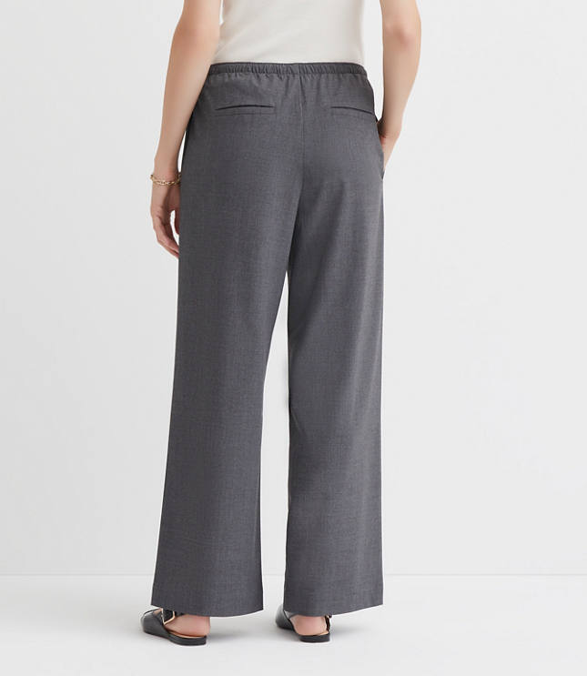 Petite Pull On Straight Pants Melange
