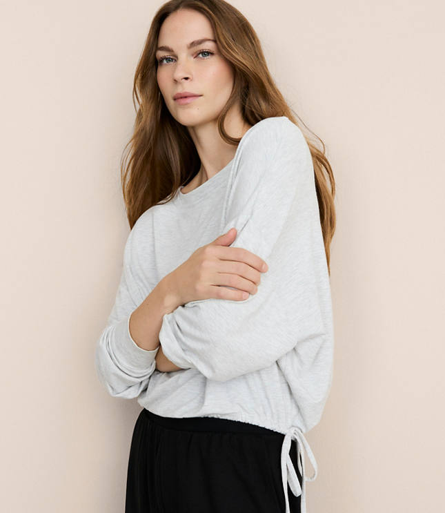 Lou & Grey Heathered Side Tie Essential Modal Tee