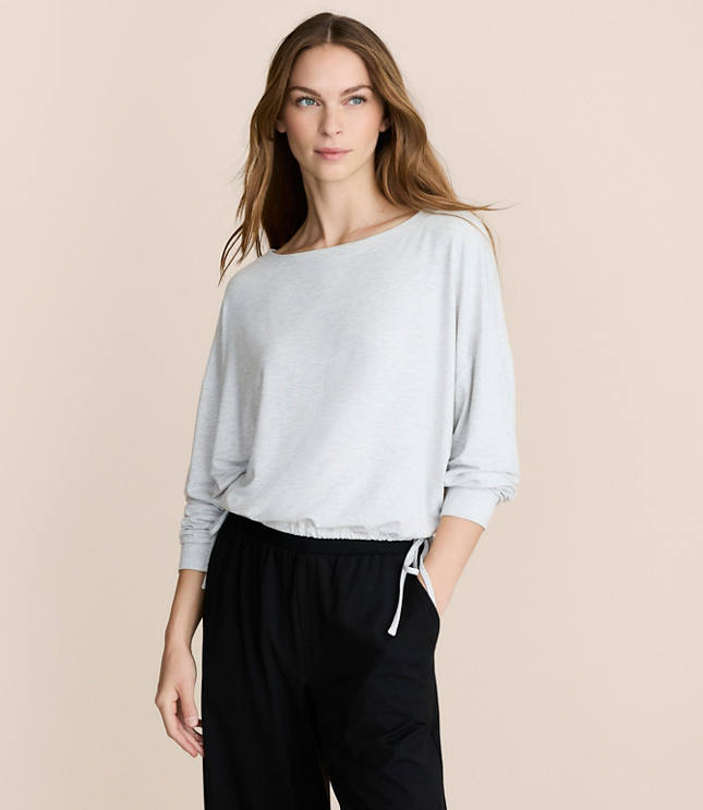 Lou & Grey Heathered Side Tie Essential Modal Tee