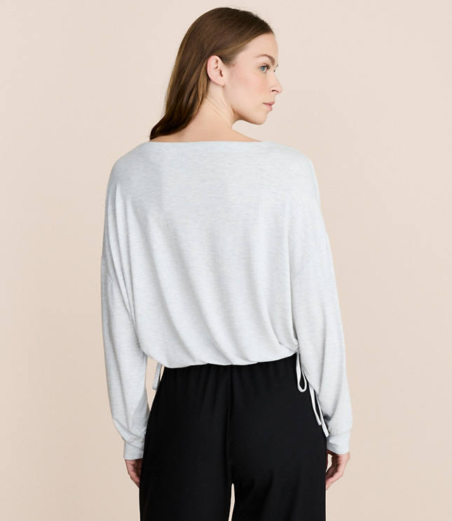 Lou & Grey Heathered Side Tie Essential Modal Tee