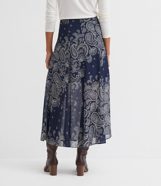 Petite Paisley Chiffon Maxi Skirt