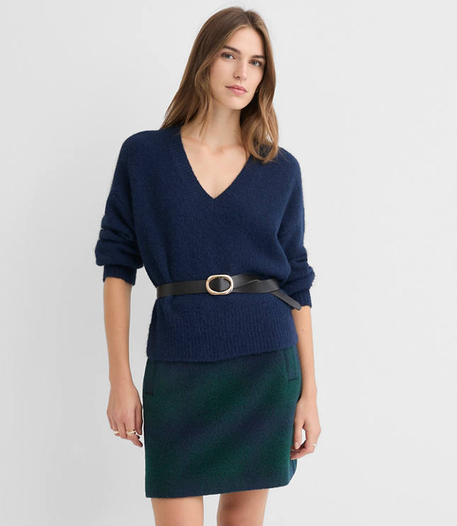 Ribtrim Relaxed V-Neck Sweater
