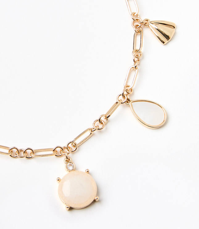 Pearlized Chunky Charm Necklace