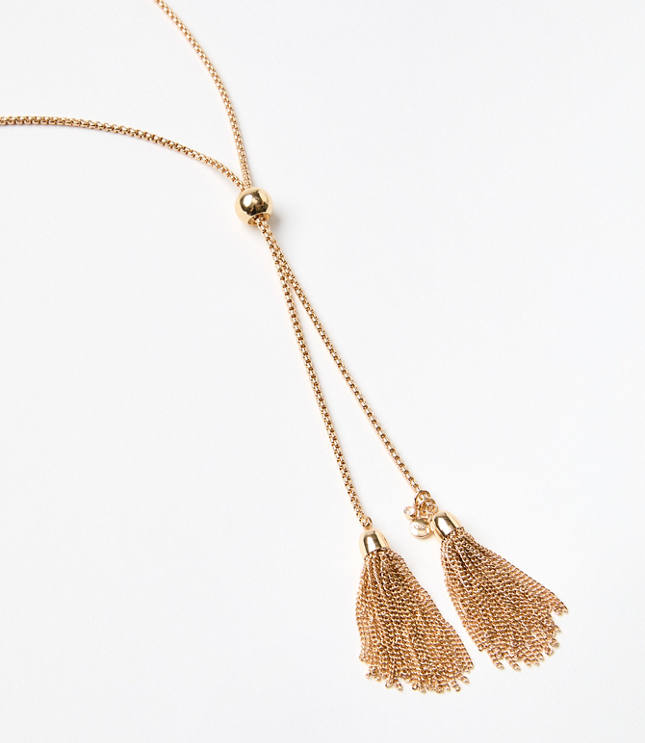 Metal Tassel Y-Necklace