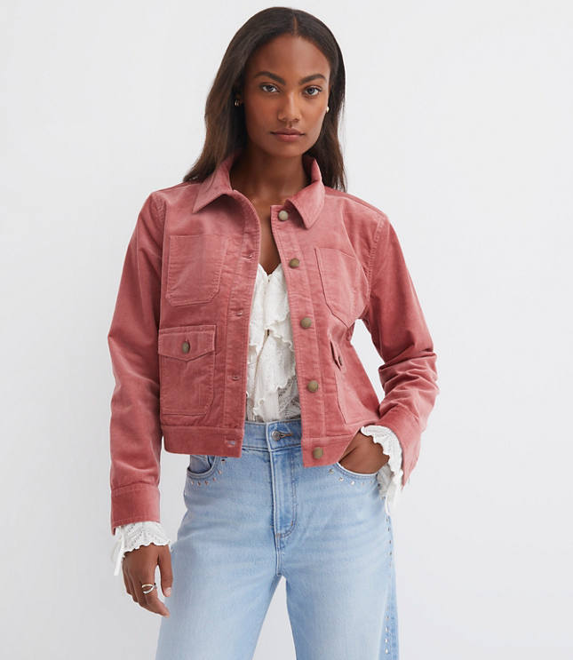 Petite Brushed Corduroy Shirt Jacket