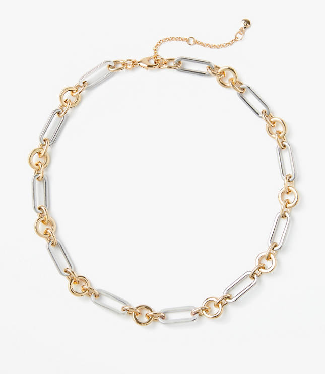 Mixed Metal Chain Link Necklace