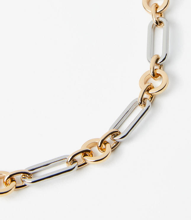 Mixed Metal Chain Link Necklace