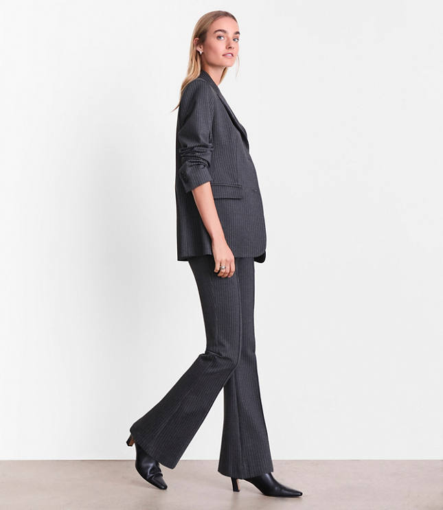 Petite LOFT Versa Ponte Blazer in Pinstripe
