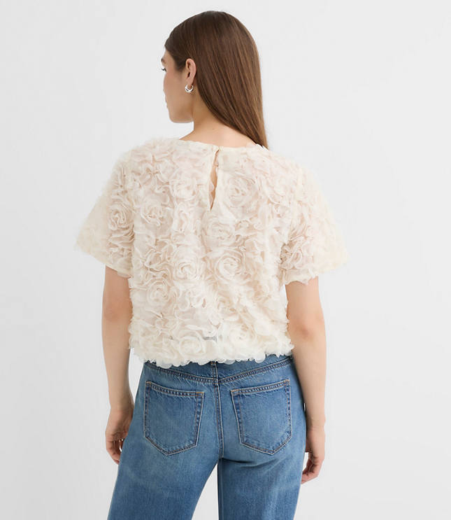Floral Tulle Bubble Hem Tee